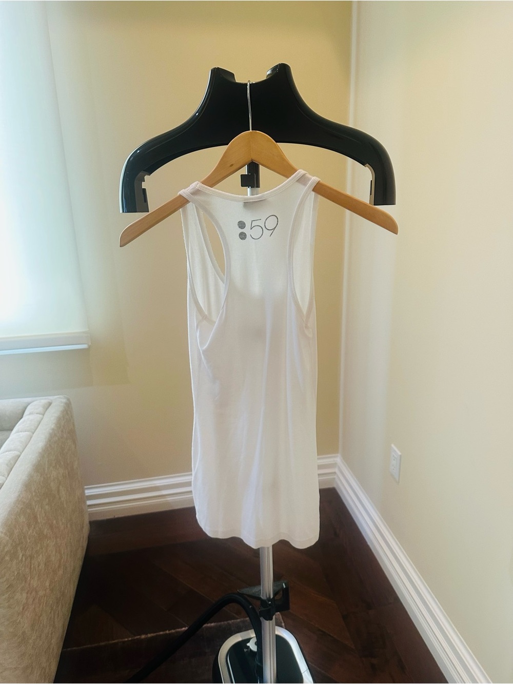 Splits 59 White Ribbed Tank Top - Picture 3 of 4